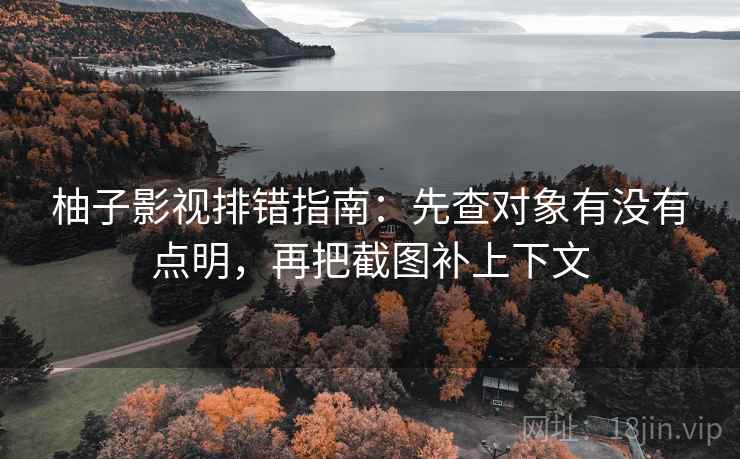 柚子影视排错指南：先查对象有没有点明，再把截图补上下文