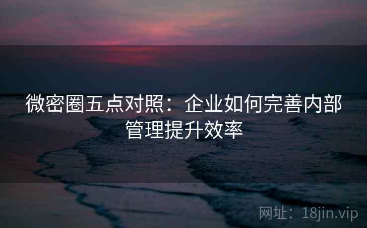 微密圈五点对照:企业如何完善内部管理提升效率 微密圈五点对照:企业如何完善内部管理提升效率
