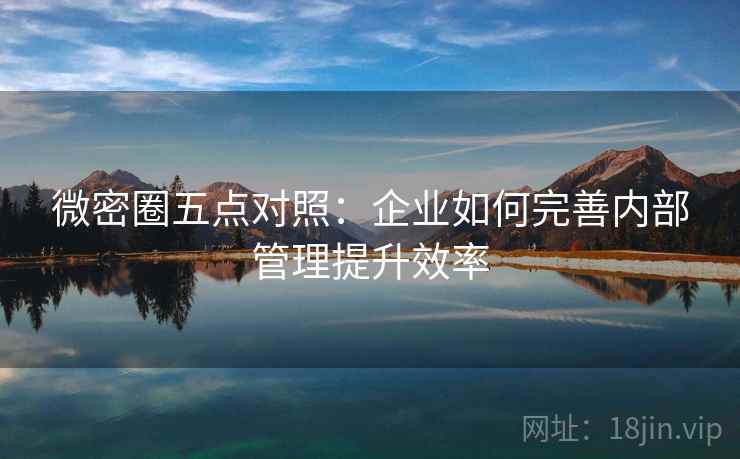 微密圈五点对照:企业如何完善内部管理提升效率 微密圈五点对照:企业如何完善内部管理提升效率